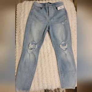 GAP NWT HIGHWAISTED DISTRESSED JEAN LEGGINGS LIGHT WASH 10/30L